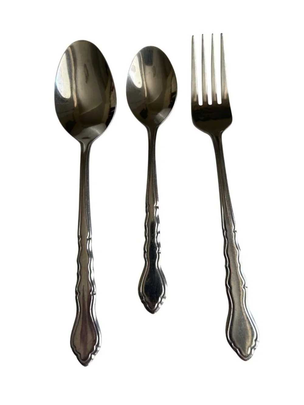Vintage Stainless Steel Flatware Set - Fork Spoon & Teaspoon Made In Indonesia